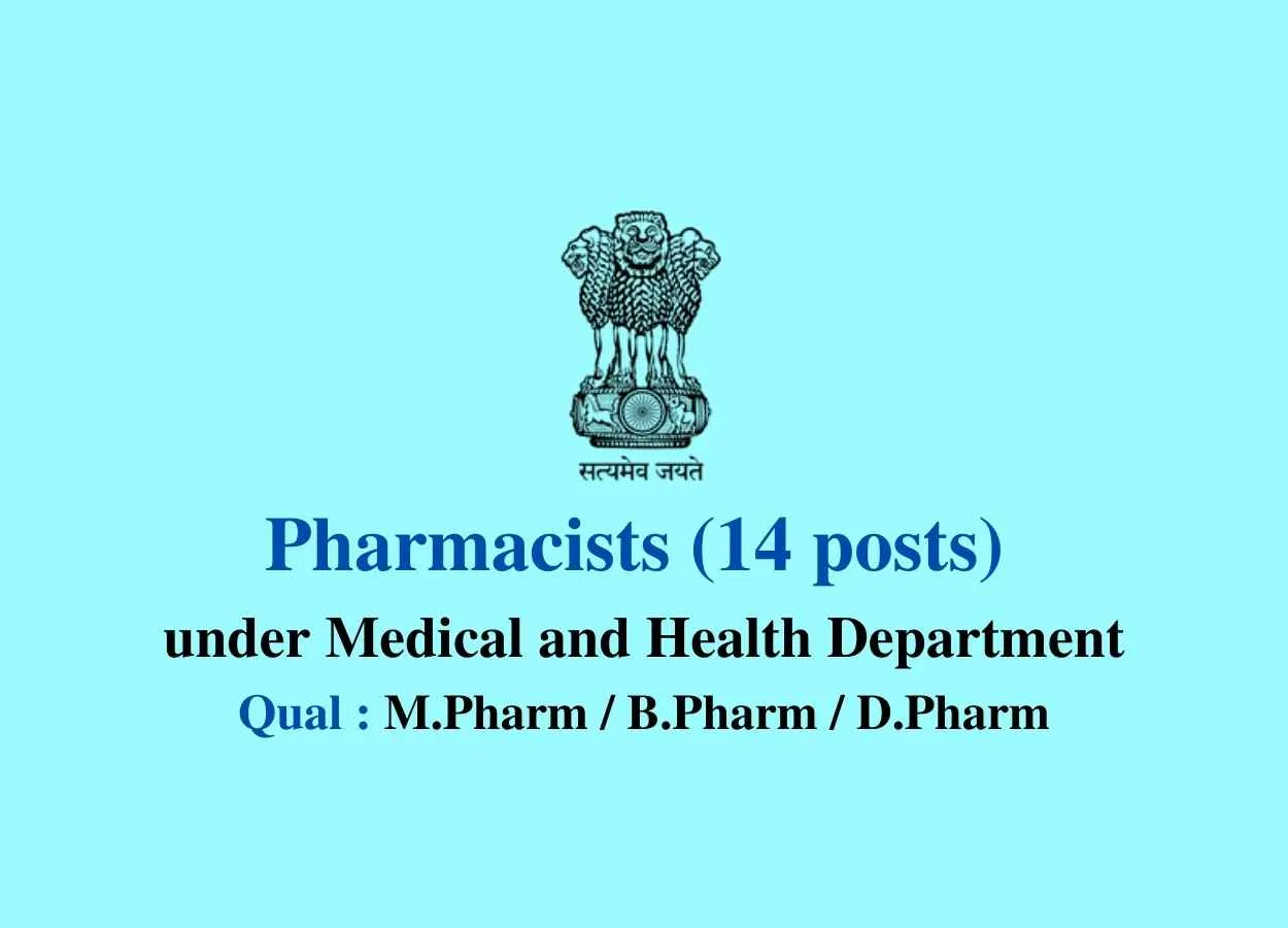 Job Openings for Pharmacists under Medical and Health Department