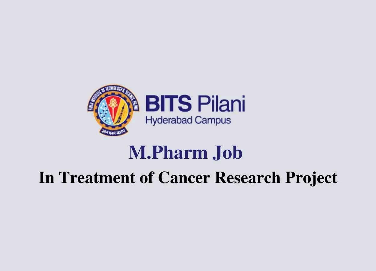 M.Pharm Job at Birla Institute of Technology and Science