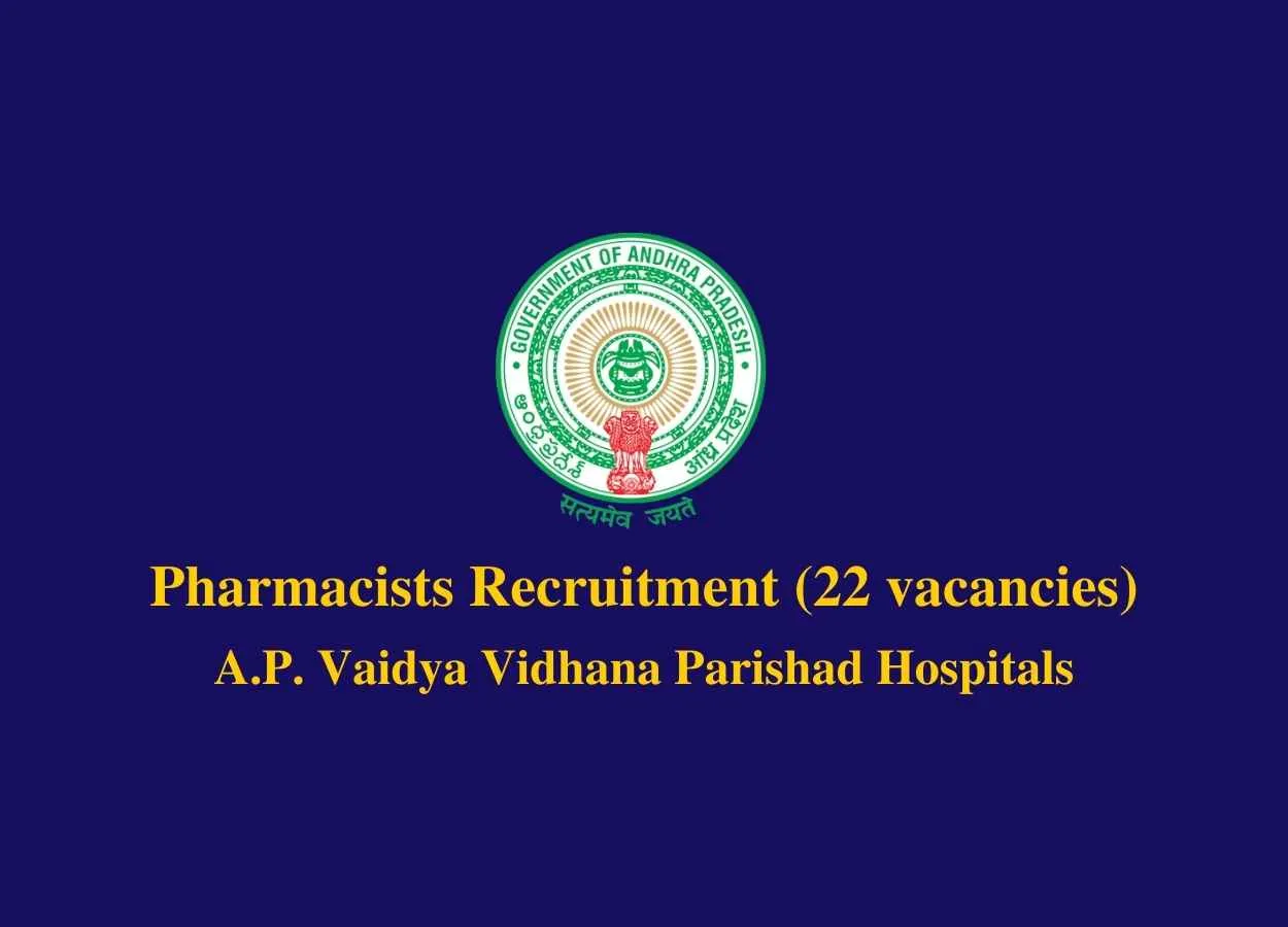Notification for Pharmacists at A.P. Vaidya Vidhana Parishad Hospitals