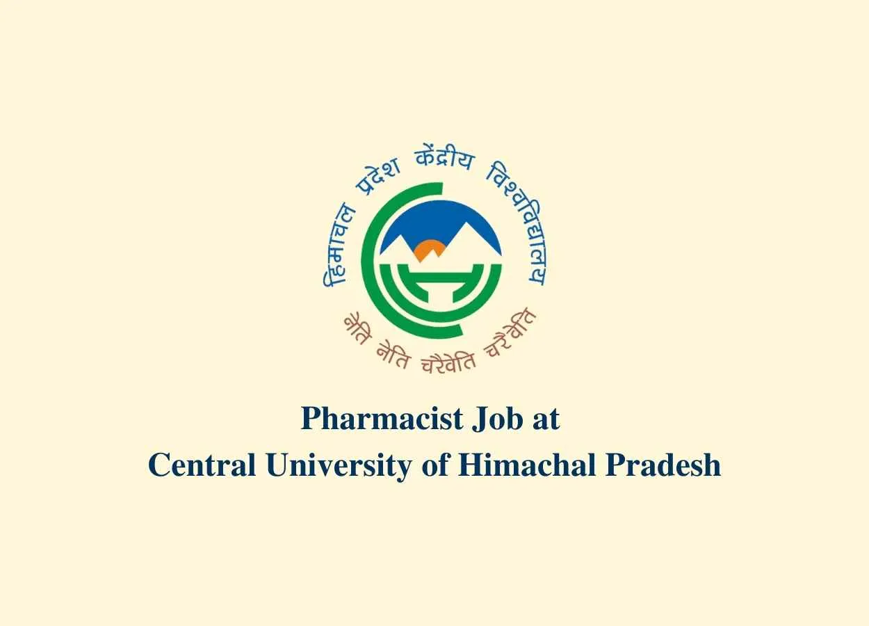 Online applications are invited for Pharmacist at Central University of Himachal Pradesh