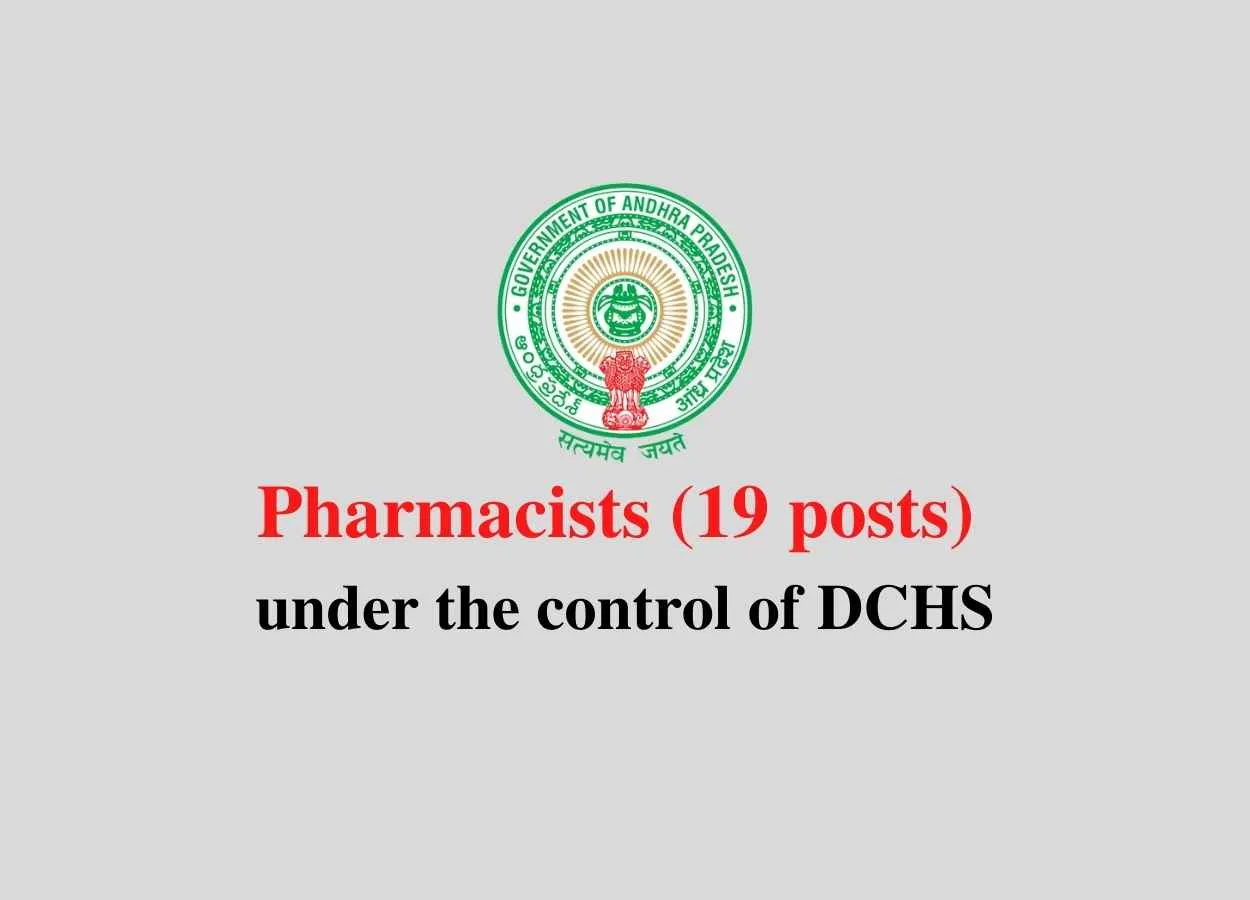 Openings for Pharmacists under the control of DCHS