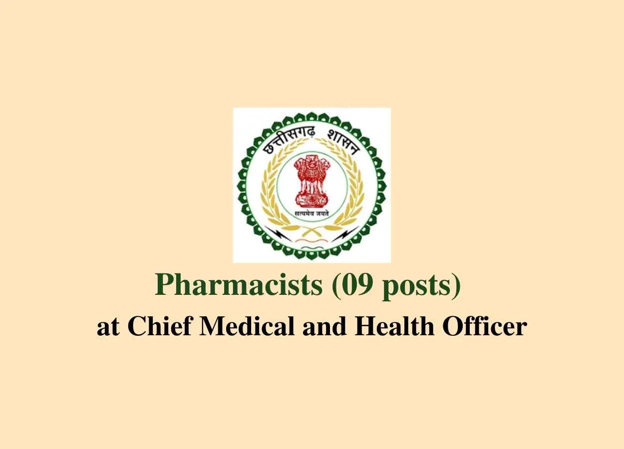 Openings Pharmacists at Chief Medical and Health Officer