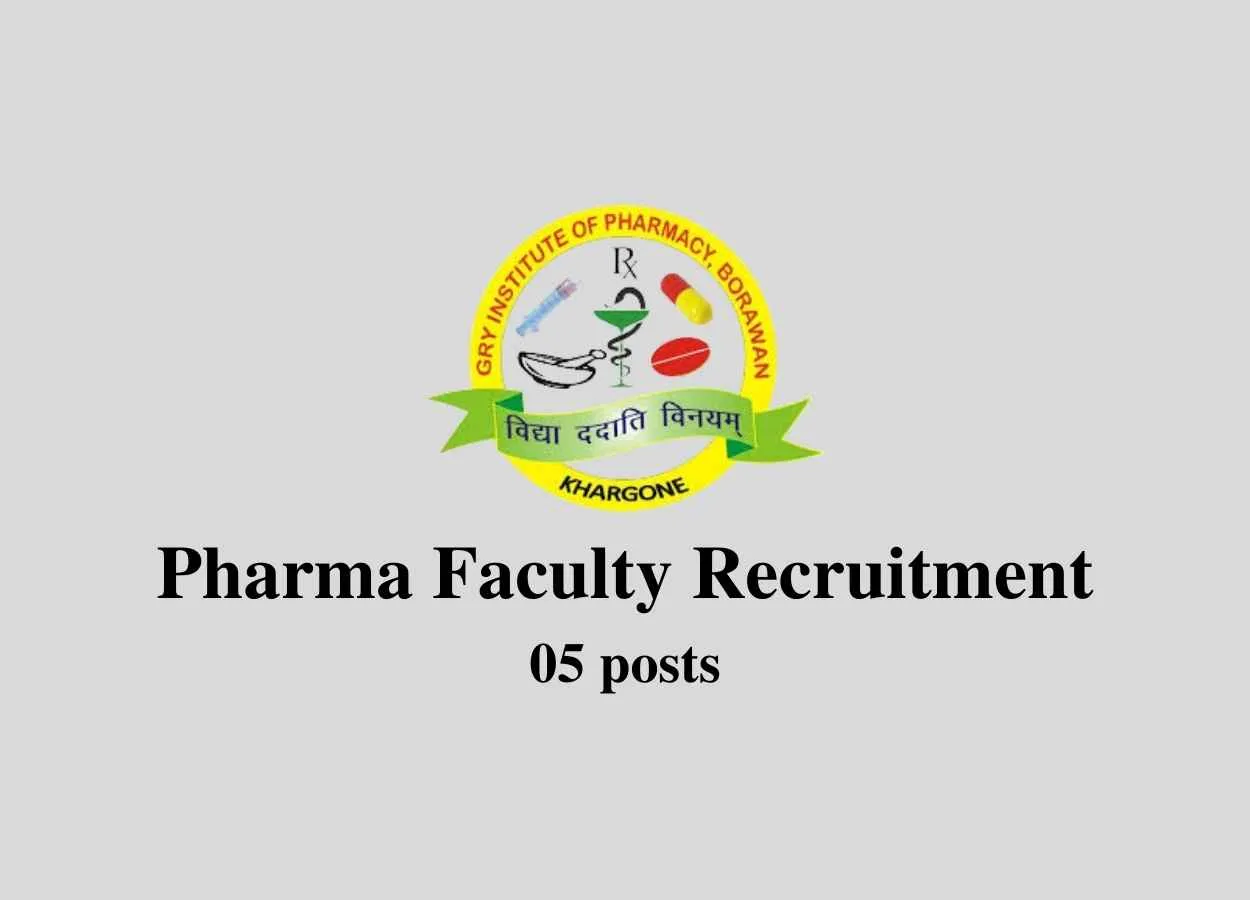 Pharma Faculty Recruitment at GRY Institute of Pharmacy
