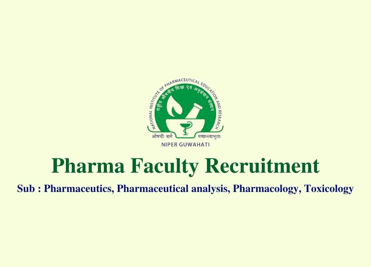 Pharma Faculty Recruitment at NIPER