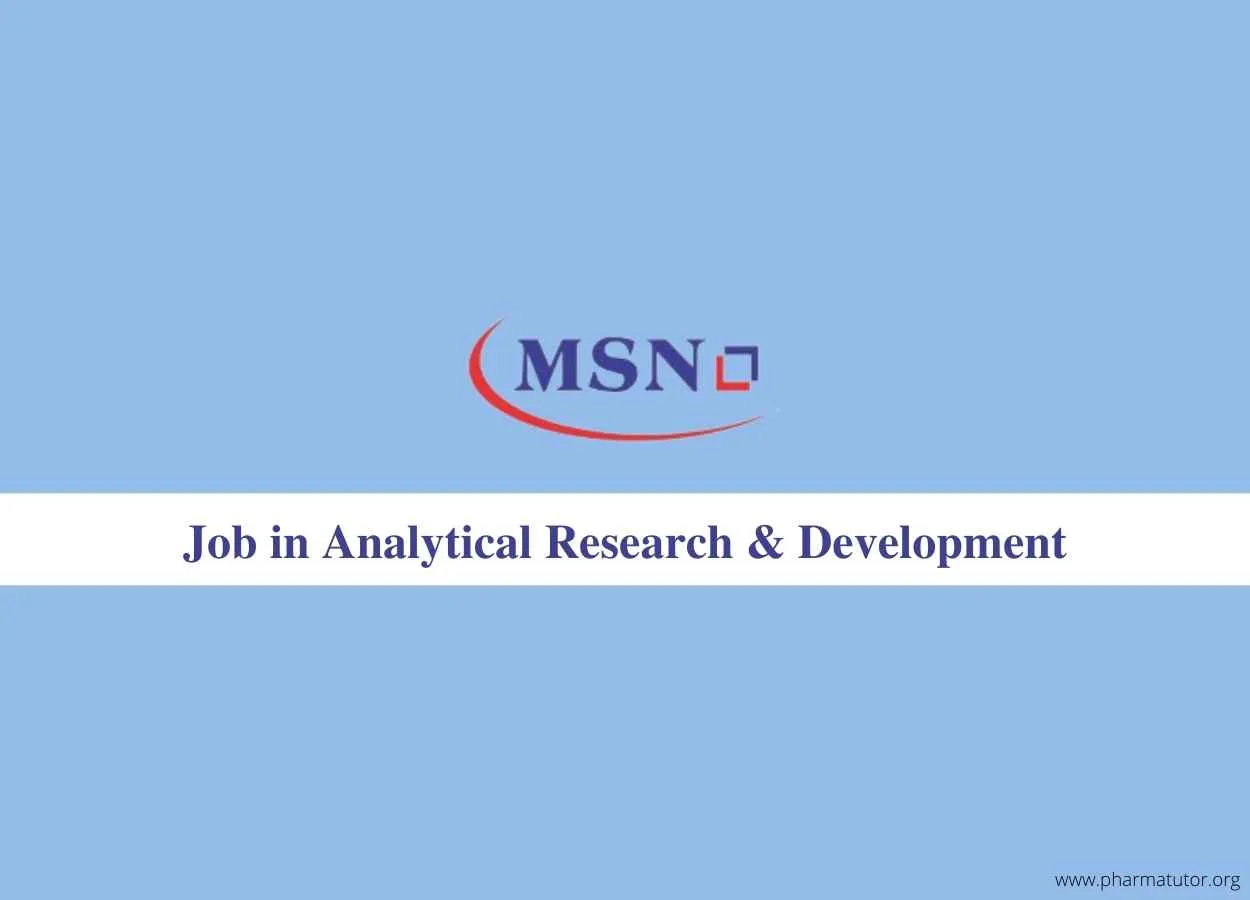 Work in Analytical Research & Development API at MSN Labs