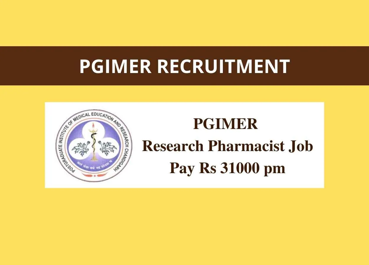 Apply as Research Pharmacist at PGIMER