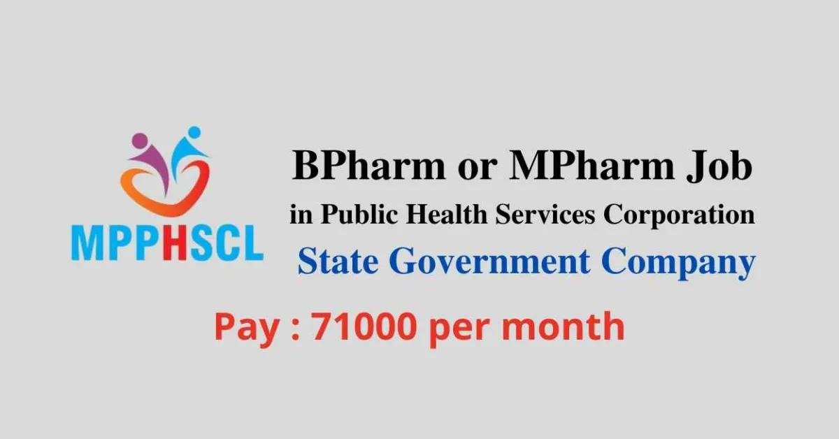 Career for BPharm or MPharm in Public Health Services Corporation
