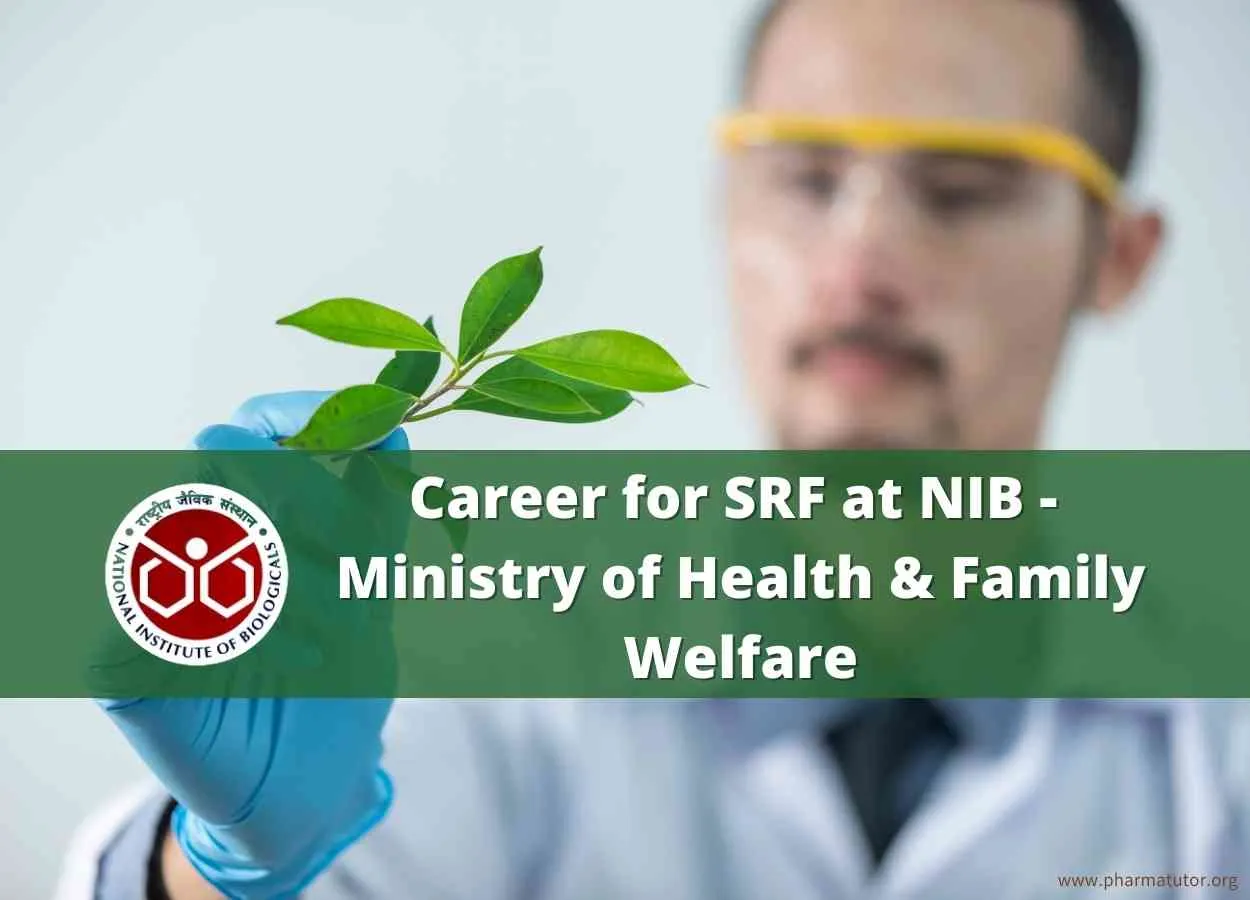 Career for SRF at National Institute of Biologicals - Ministry of Health & Family Welfare
