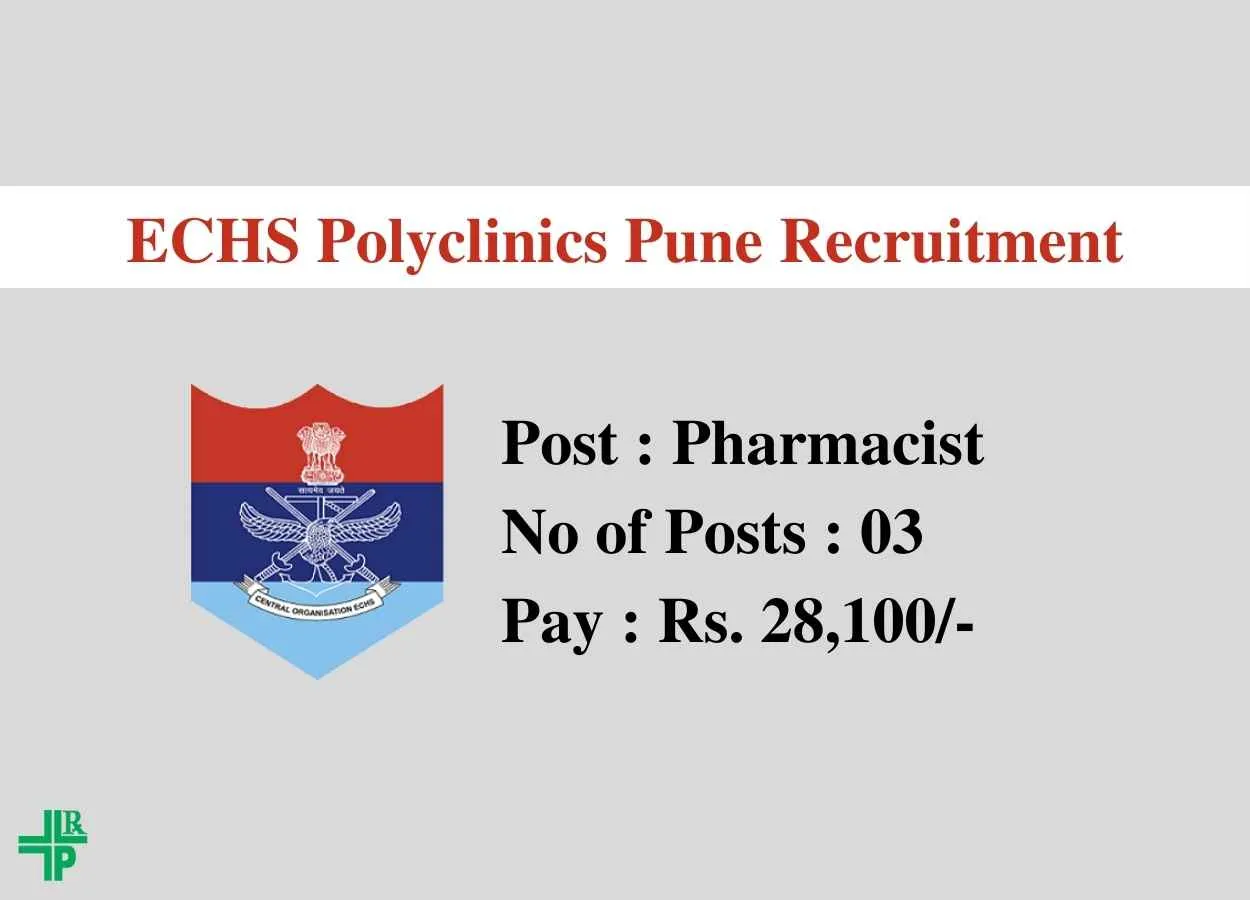 ECHS invites applications for Post of Pharmacist