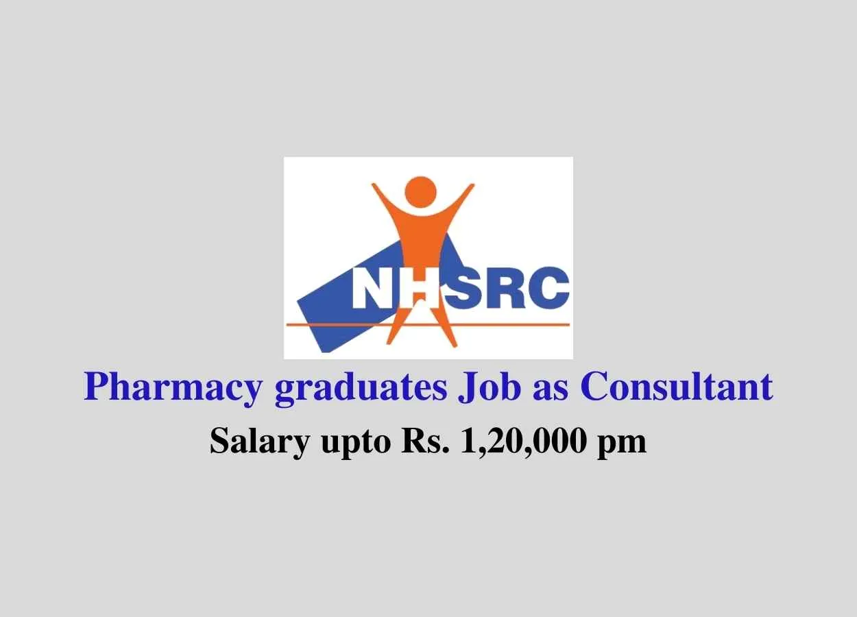 Job for Pharmacy graduates as Consultant at NHSRC