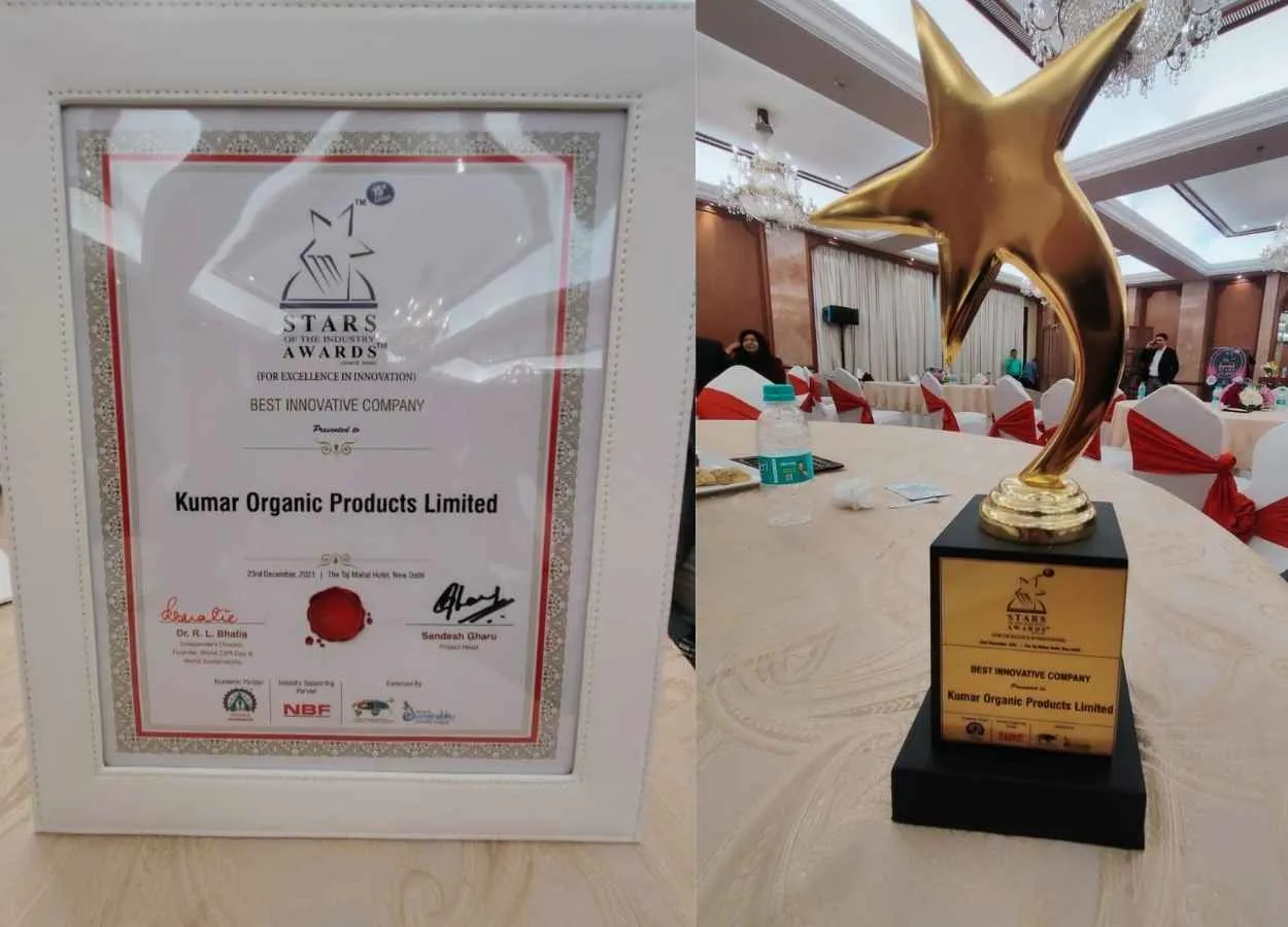 Kumar Organic Products adjudged as BEST INNOVATIVE COMPANY