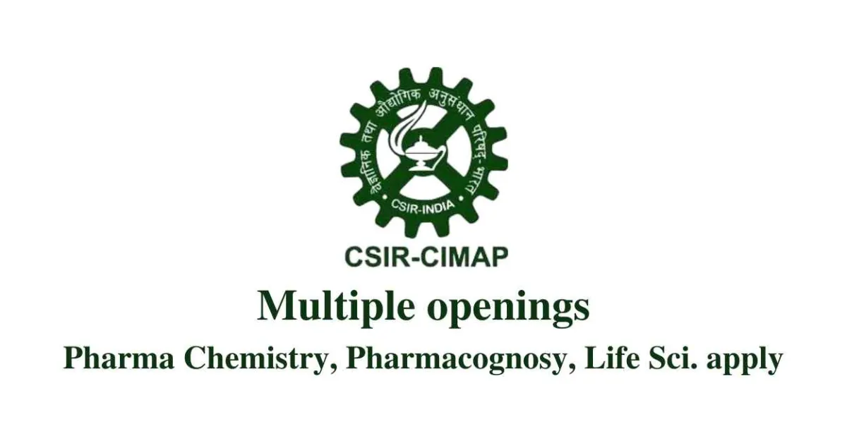 Multiple openings at Central Institute of Medicinal and Aromatic Plants