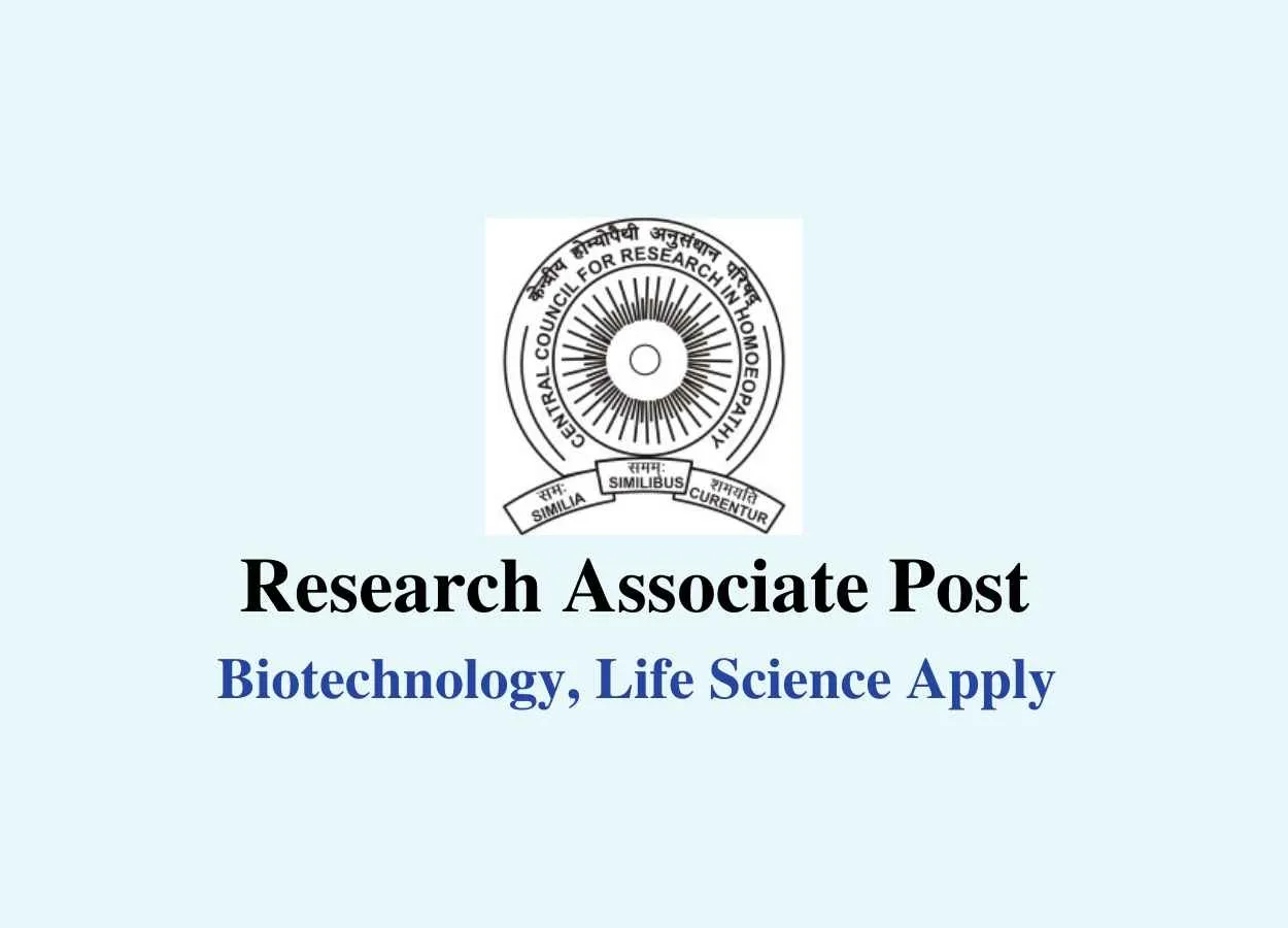 CCRH invites applications for Post of Research Associate