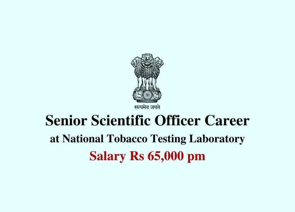 Job as Senior Scientific Officer at National Tobacco Testing Laboratory