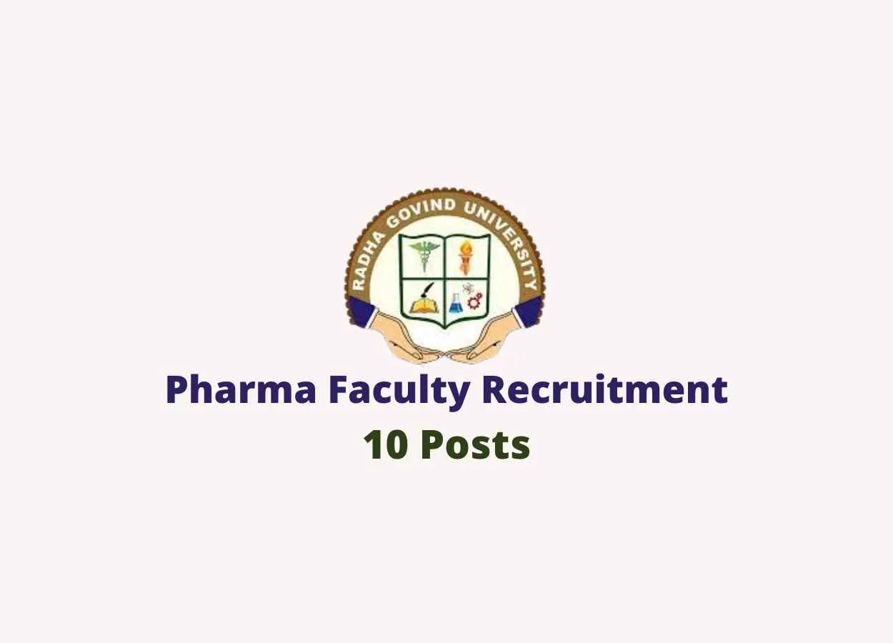Pharma Faculty Recruitment at Radha Govind University