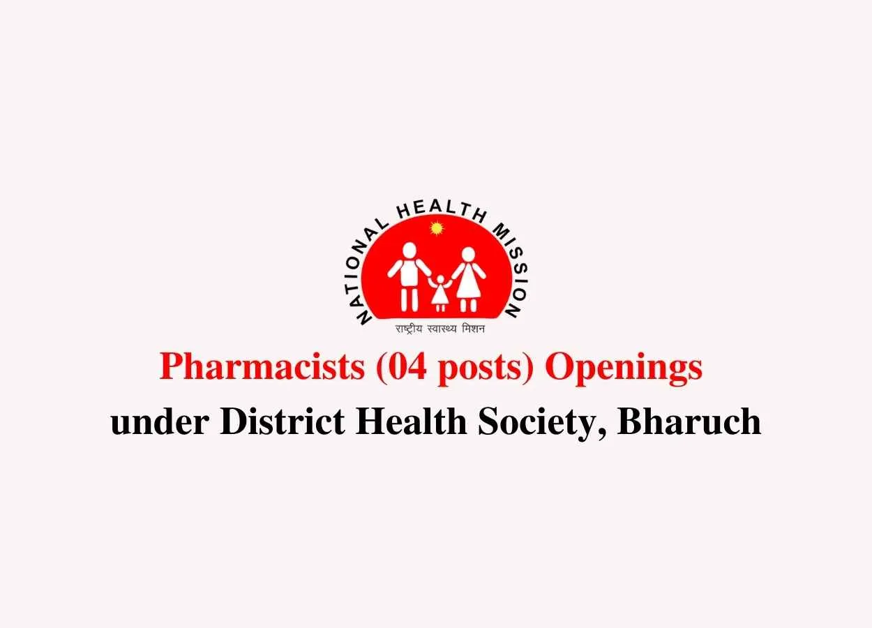 Pharmacists Openings under District Health Society