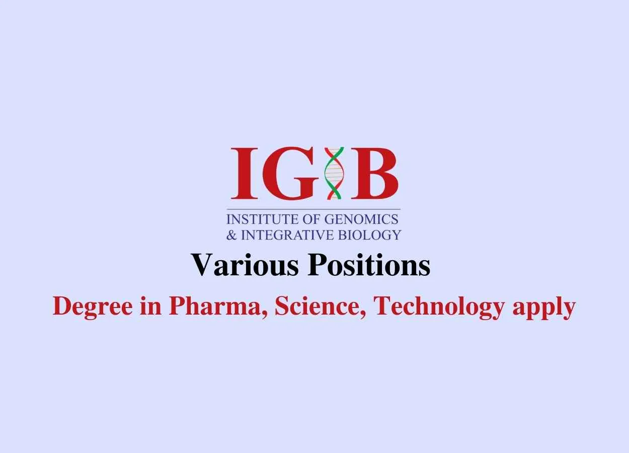 Recruitment for the various positions at IGIB