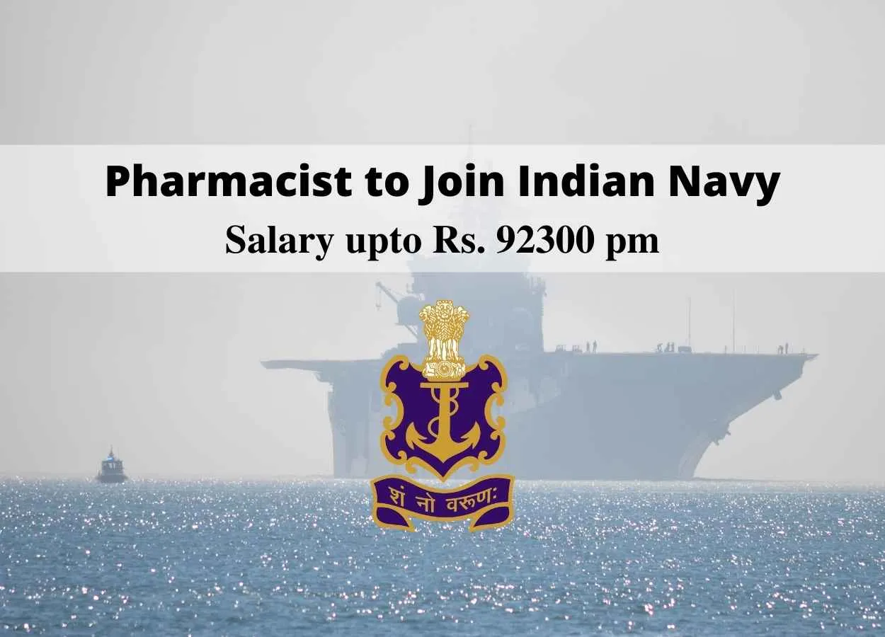 Career for Pharmacist to Join Indian Navy