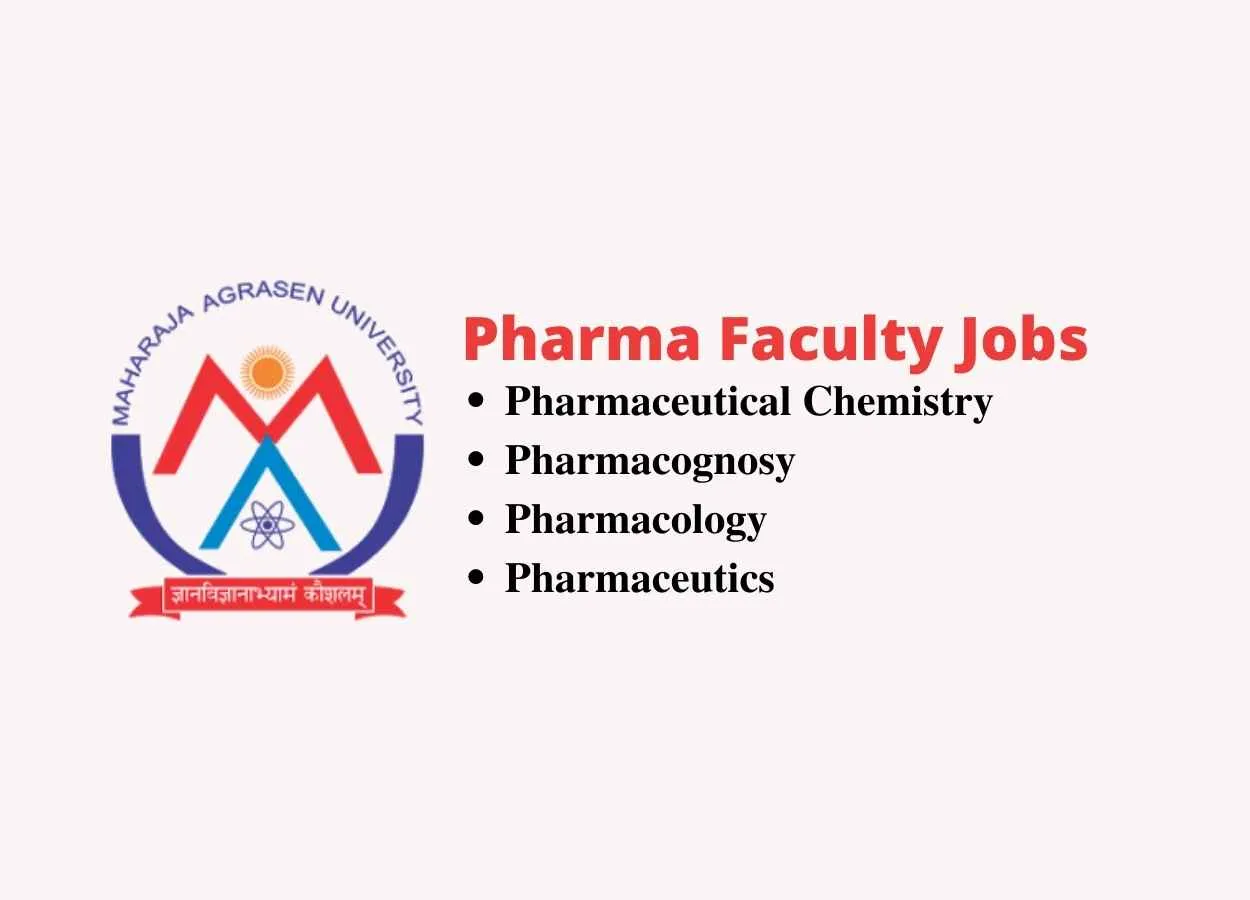 Job for Pharma Assistant Professor, Associate Professor at Maharaja Agrasen University