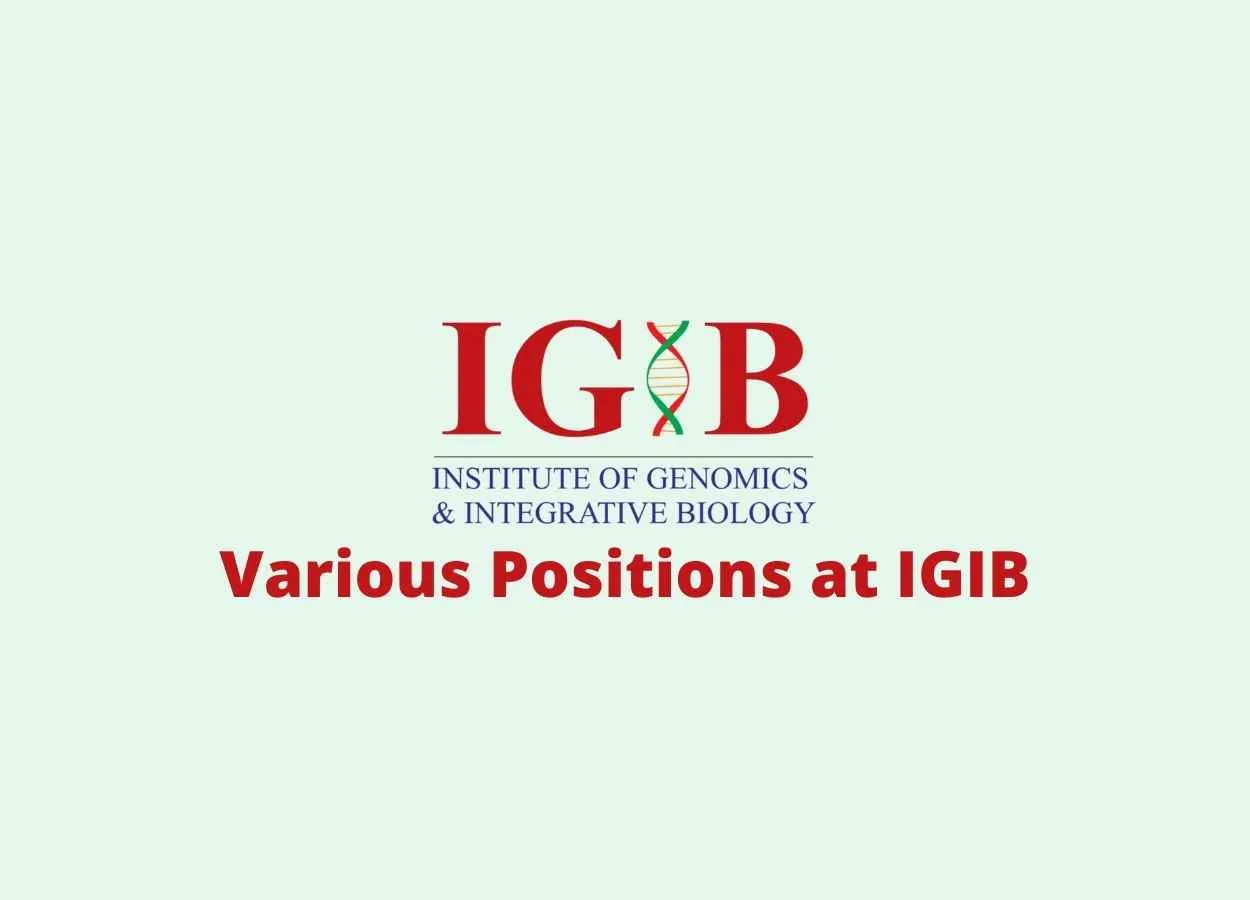 Jobs for the various positions at IGIB