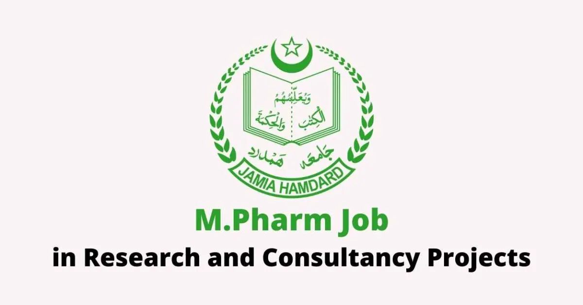 Career for M.Pharm as Senior Research Fellow at Jamia Hamdard