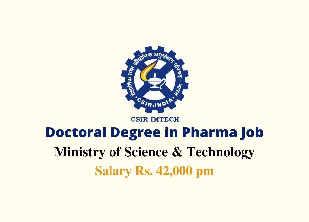 Doctoral Degree in Pharma Job at IMTech