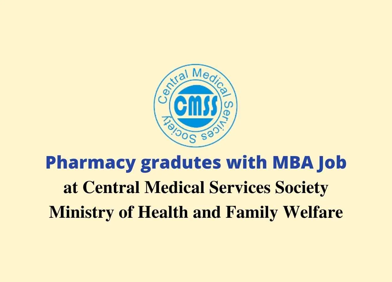 Job for Pharmacy gradutes with MBA at CMSS