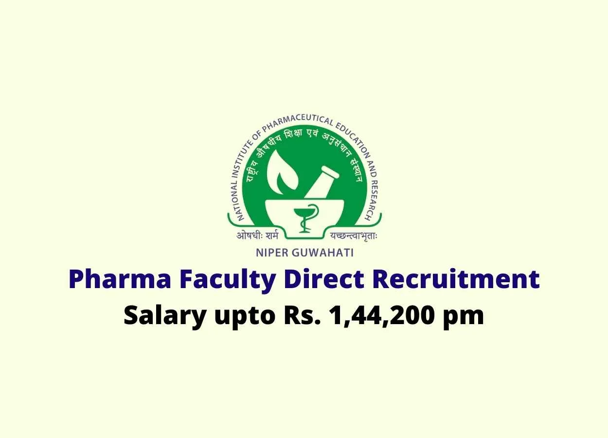 Pharma Faculty Direct Recruitment at NIPER 