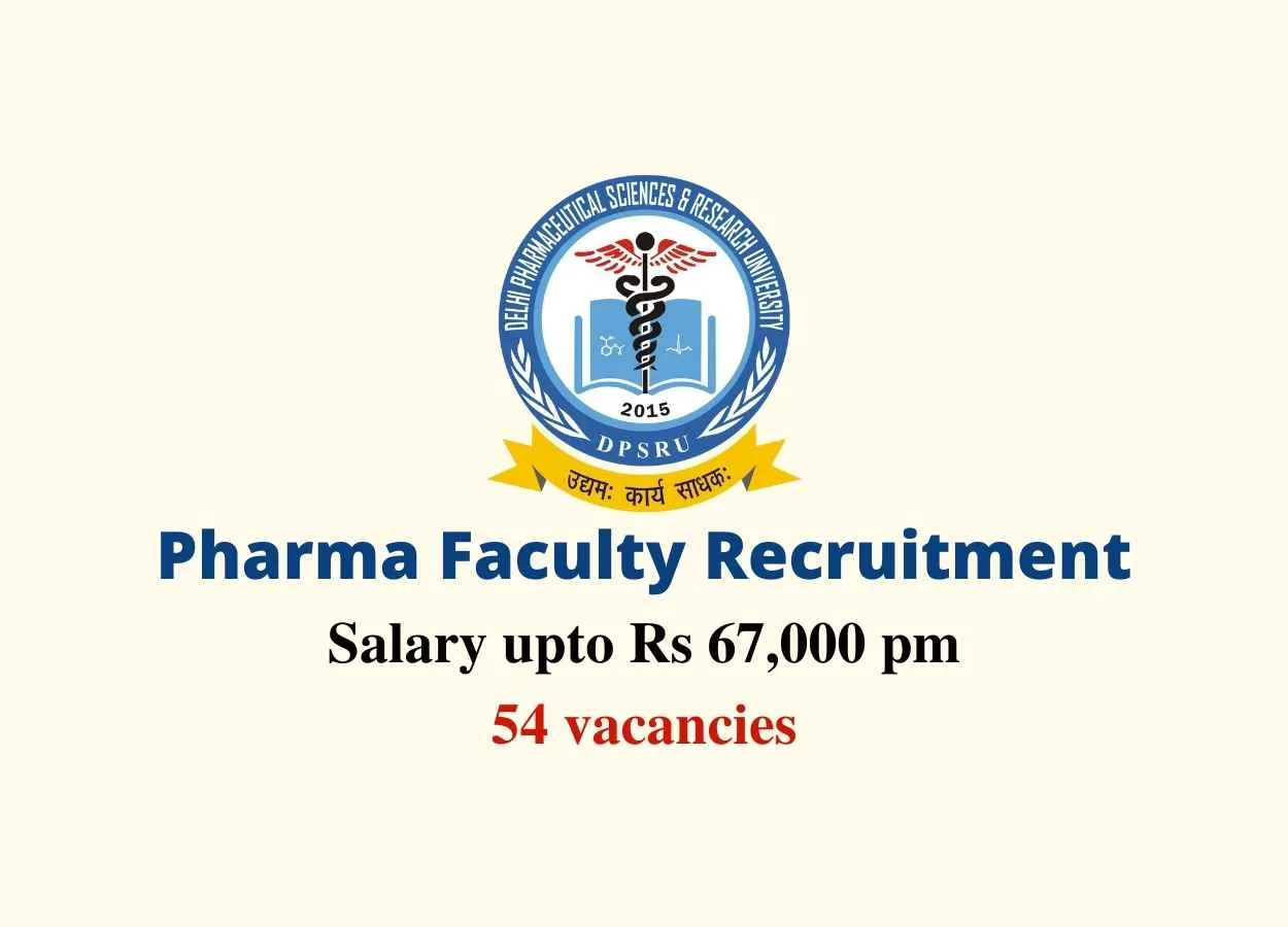 Pharma Faculty Recruitment at DPSRU