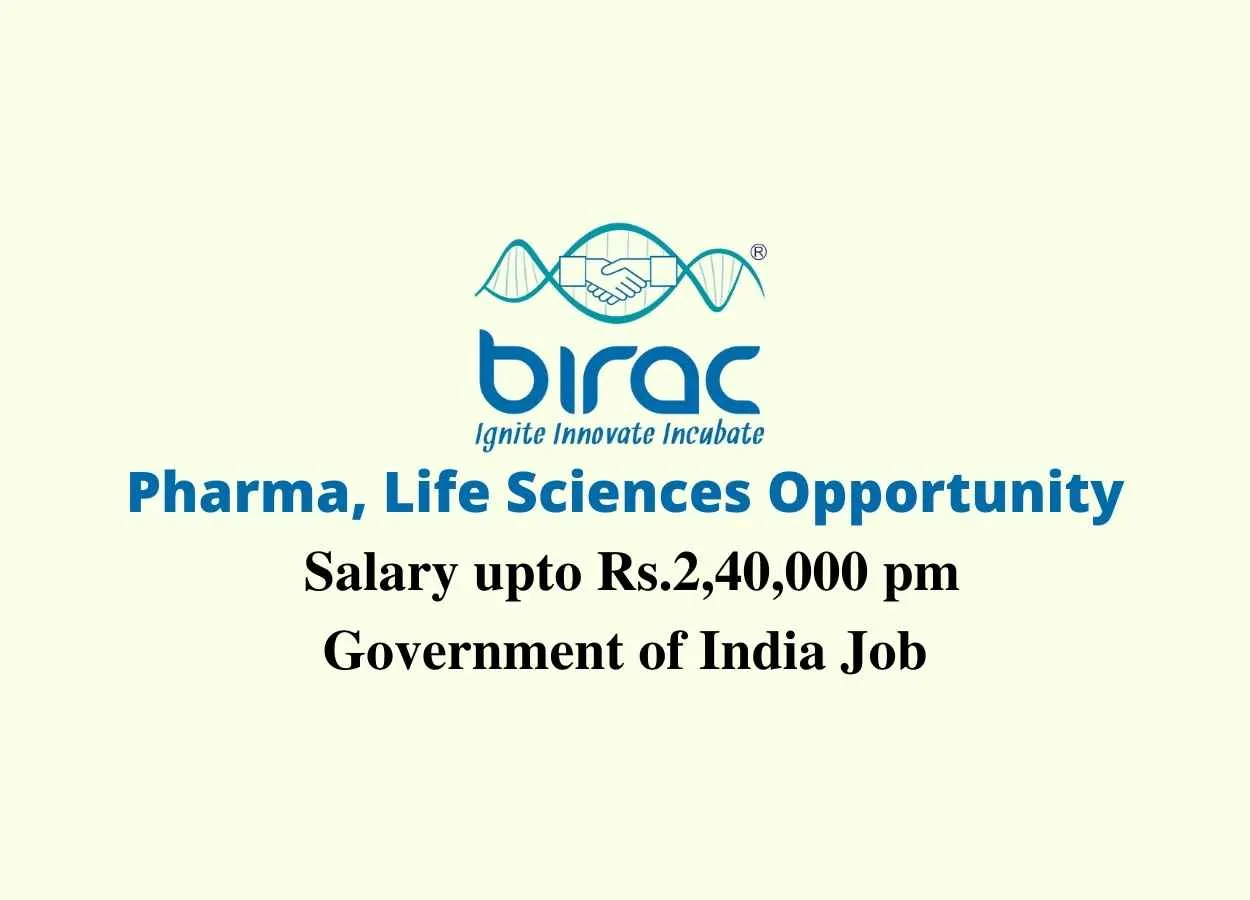 Pharma, Life Sciences Opportunity to Join BIRAC
