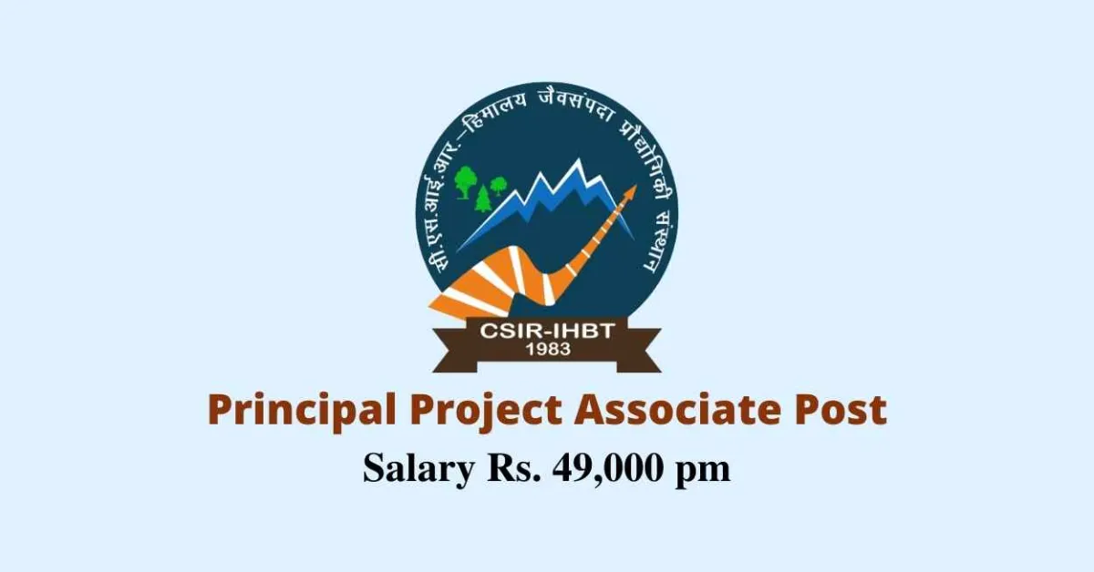 Vacancy for Principal Project Associate at IHBT 