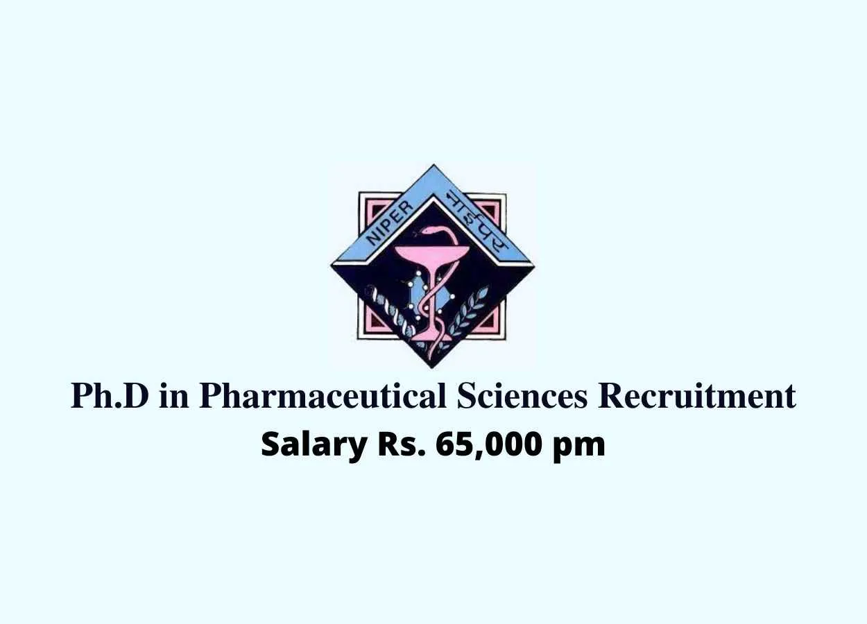 NIPER Ph.D. in Pharmaceutical Sciences Recruitment