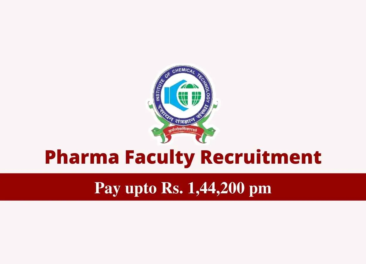 Pharma Faculty Jobs at Institute of Chemical Technology