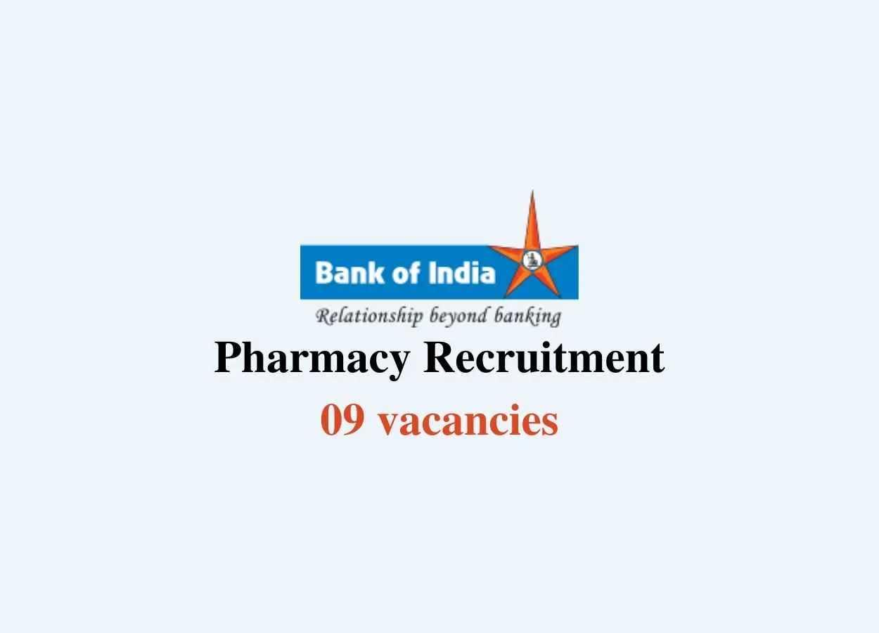 Pharmacy, Pharmaceutical Engineering Recruitment at Bank of India