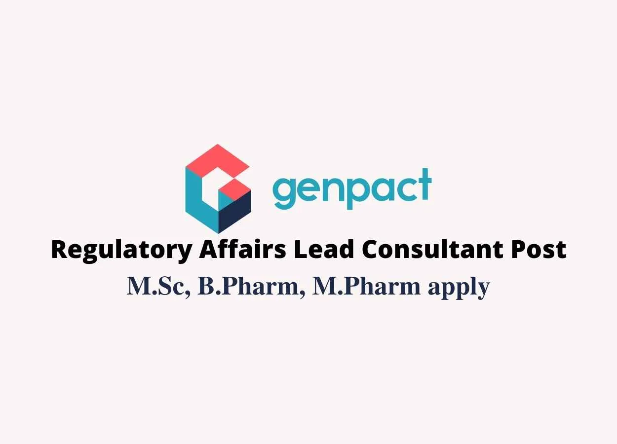 Regulatory Affairs Lead Consultant require at Genpact Limited