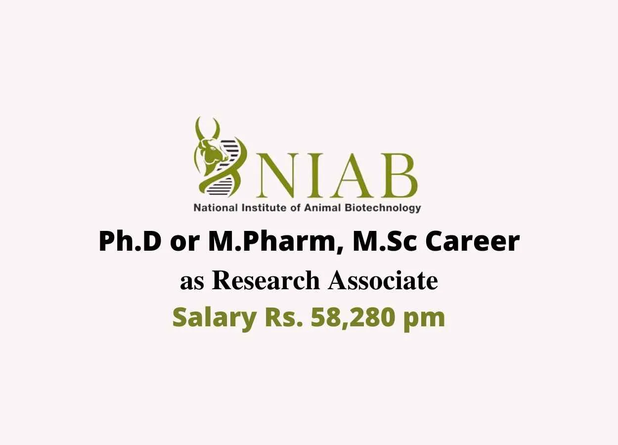 Vacancy for Ph.D or M.Pharm, M.Sc as Research Associate at NIAB