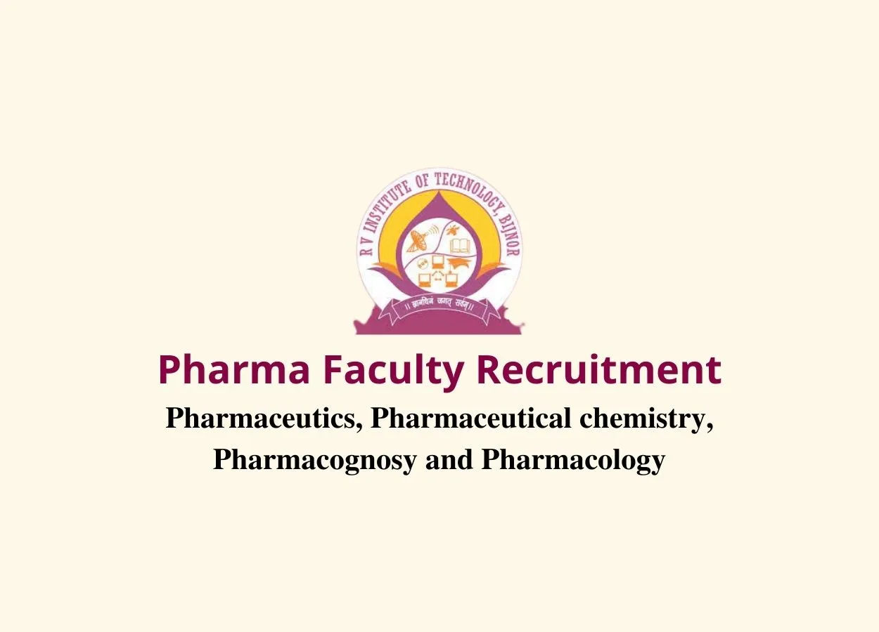 Pharma Faculty Recruitment at RV Institue of Pharmacy
