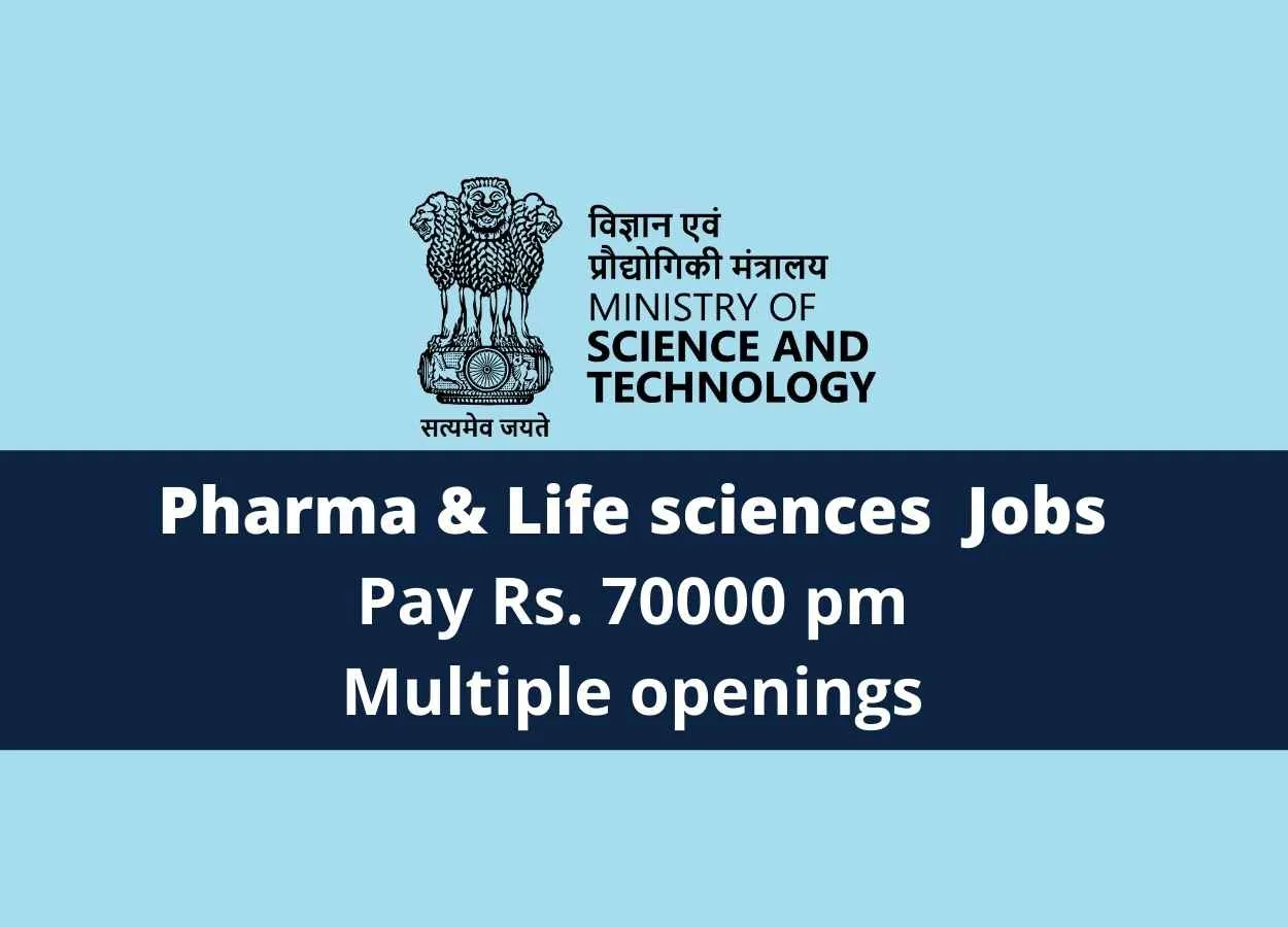 Pharma & Lifesciences openings at CDFD, Ministry of Science and Technology