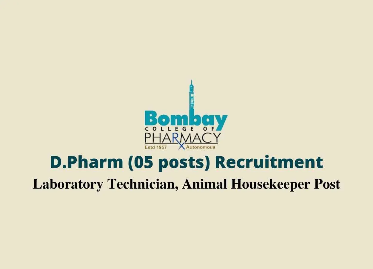 D.Pharm Recruitment at Bombay College of Pharmacy