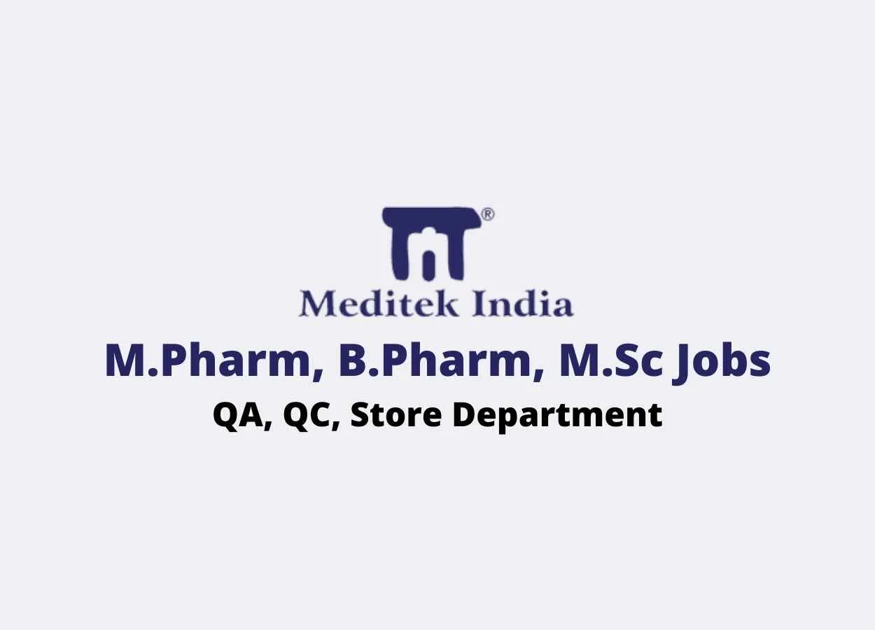Job for M.Pharm, B.Pharm, M.Sc in Different Post at Medorganics India Pvt Ltd