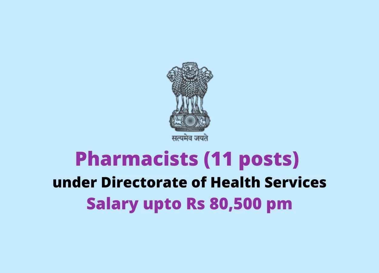 Opportunity for Pharmacists to work under Directorate of Health Services