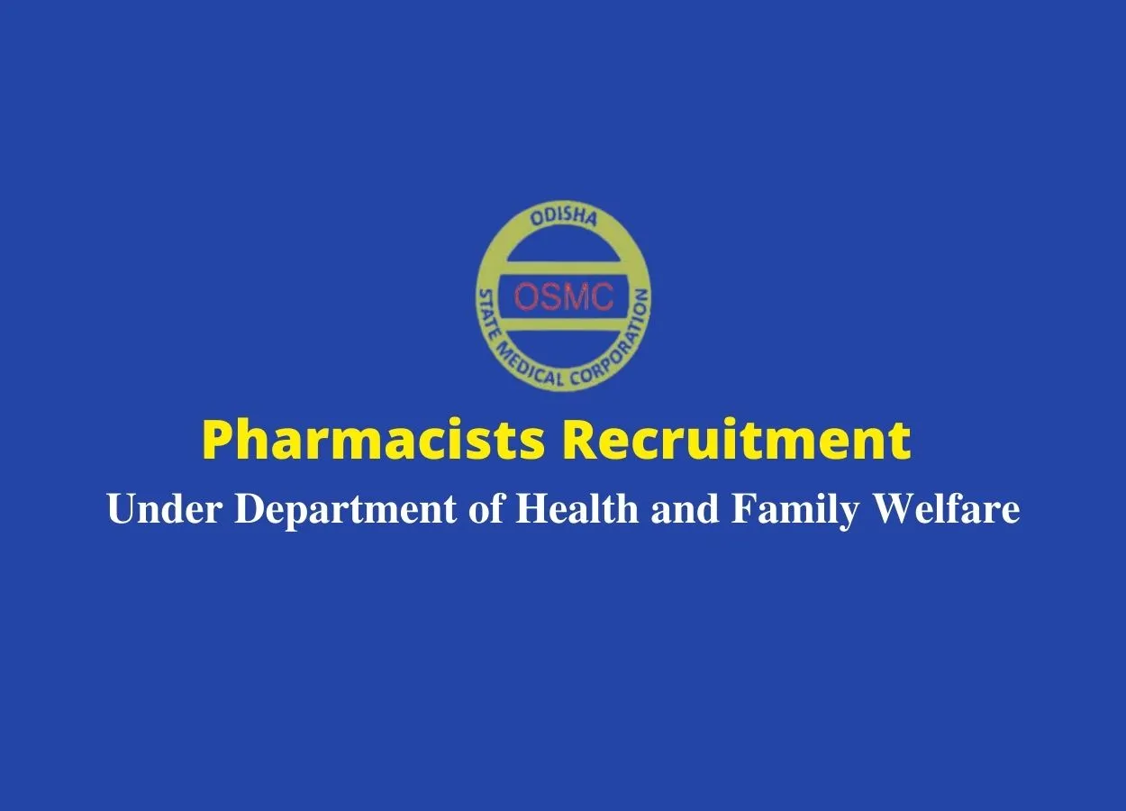 Pharmacists Job under Department of Health and Family Welfare