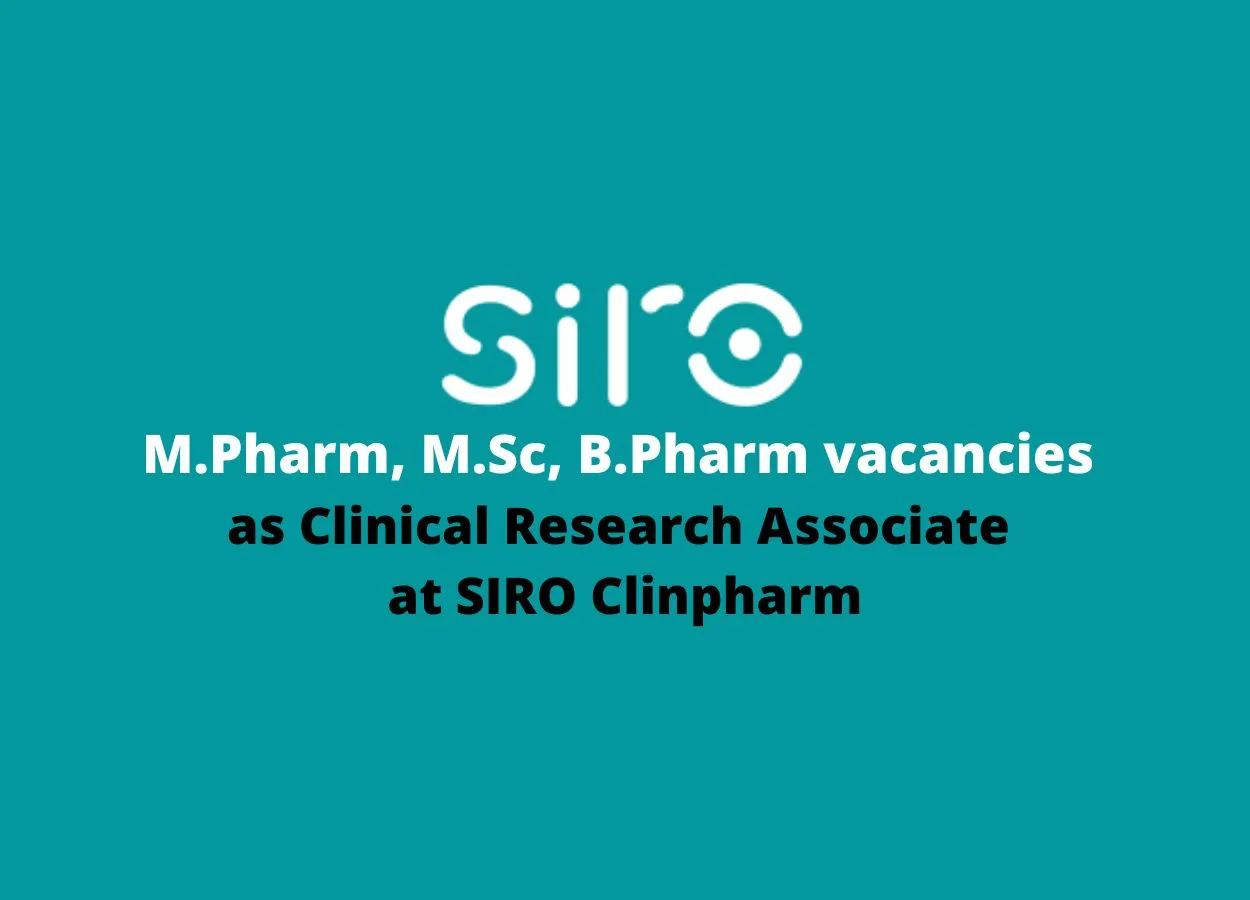 Walk in interview for M.Pharm M.Sc B.Pharm as Clinical Research