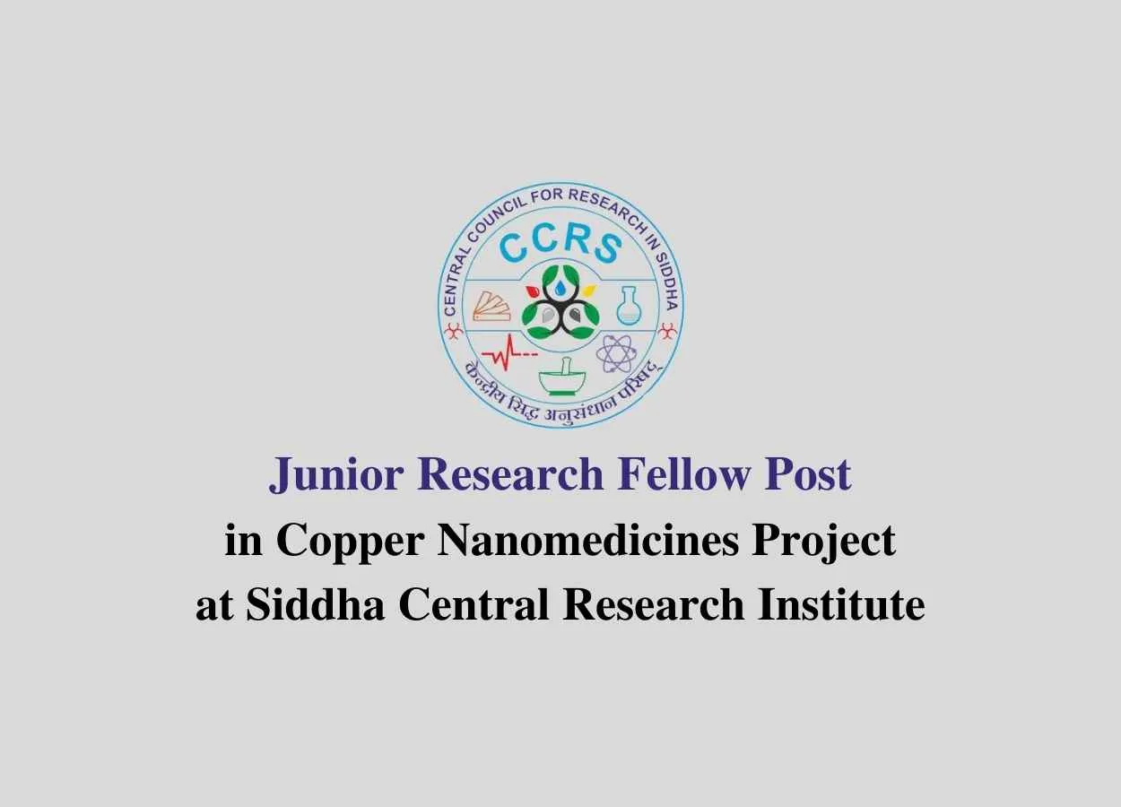 Applications are invited for a post of Junior Research Fellow at SCRI