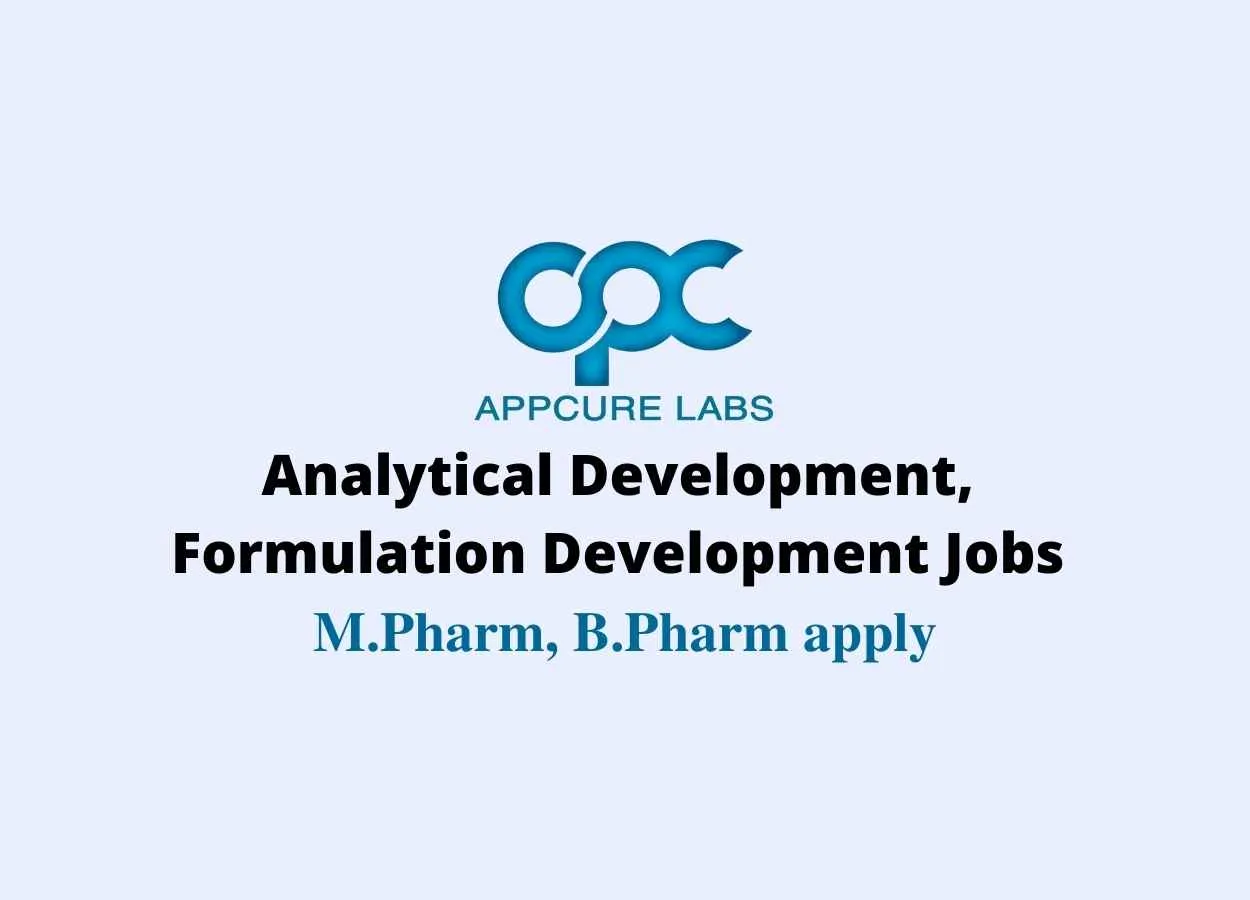 Career Opportunity in Formulations at Appcure Labs Private Limited