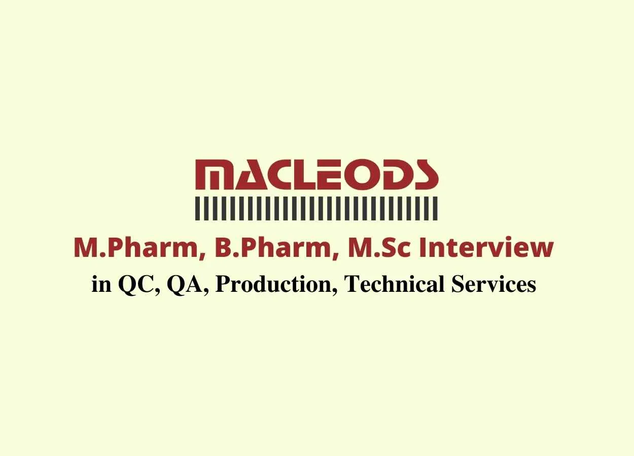 Macleods Pharmaceuticals Jobs