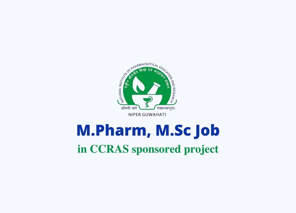 Online Interview for M.Pharm, M.Sc in CCRAS sponsored project, NIPER