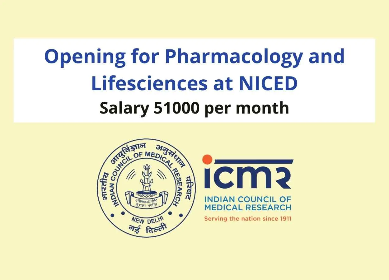 Opening for Pharmacology and Lifesciences at NICED