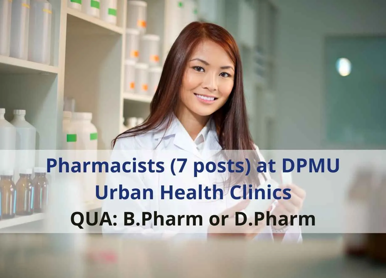 Opening for Pharmacists (7 posts) at DPMU