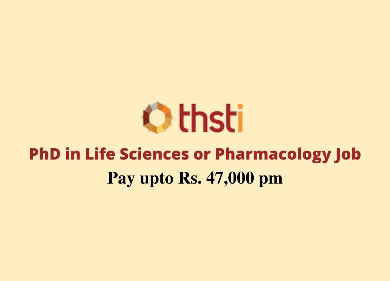 THSTI PhD in Life Sciences or Pharmacology Job